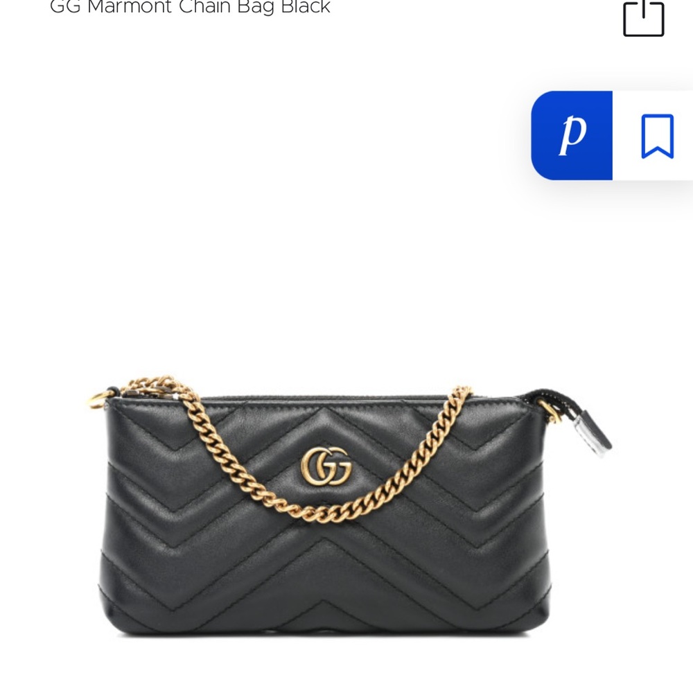 Authentic Gucci Black GG Marmont Quilted Clutch